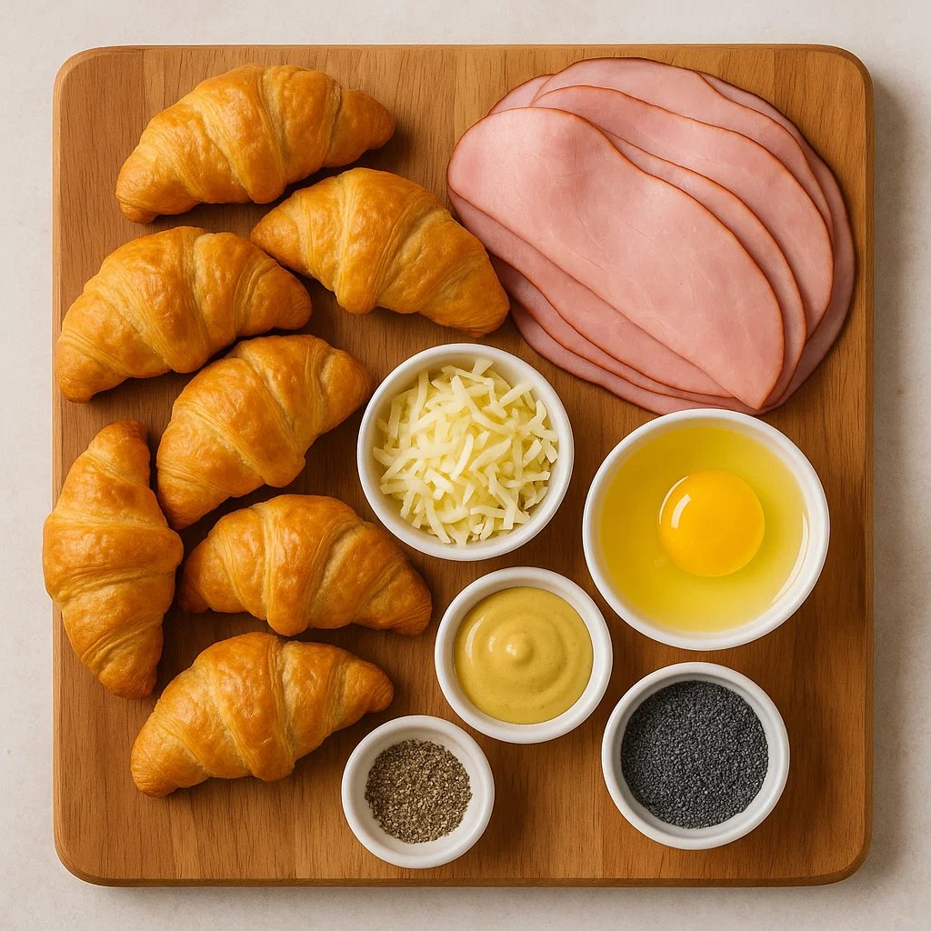 Baked-Ham-and-Cheese-Croissants-1 Baked Ham and Cheese Croissants