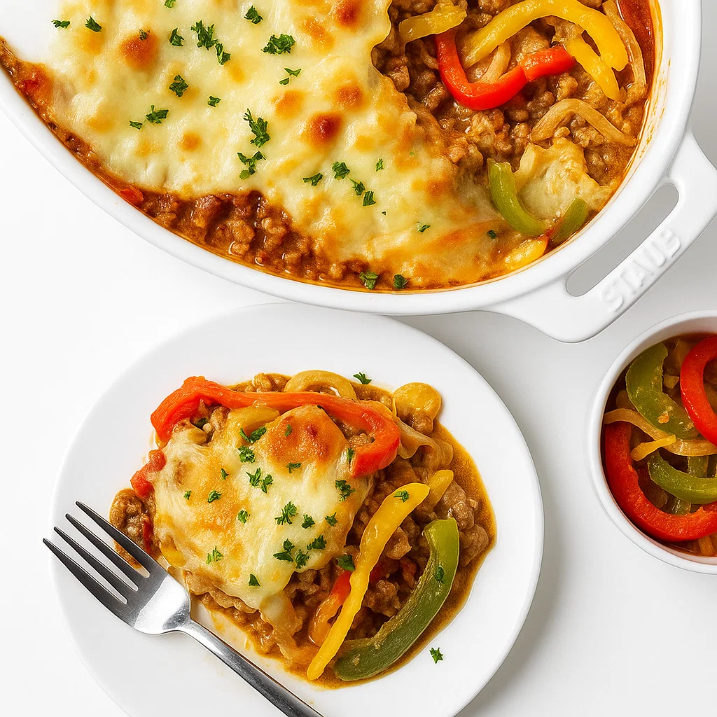 cheesy-low-carb-philly-cheesesteak-casserole-1 cheesy-low-carb-philly-cheesesteak-casserole