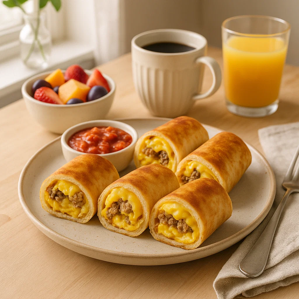 Sausage Egg and Cheese Breakfast Roll-Ups