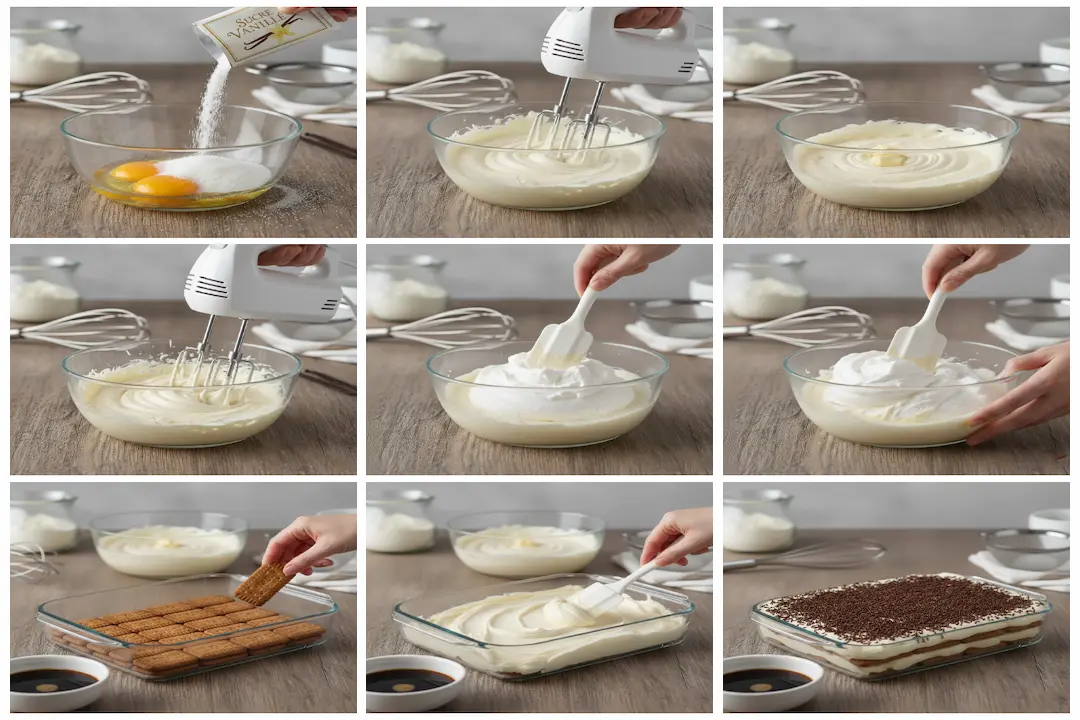 Incorporer délicatement blancs en neige à la crème pour Gâteau Petit Beurre au Café