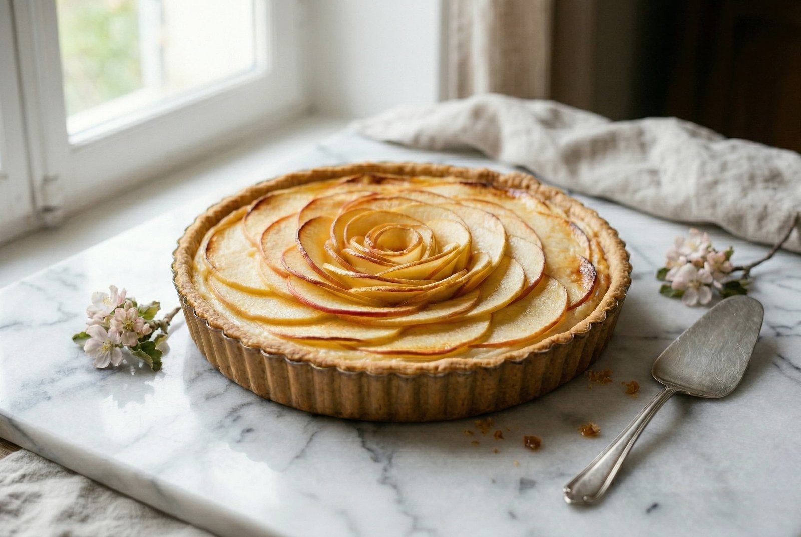Tarte au mascarpone et à la pomme ultra crémeuse prête à déguster