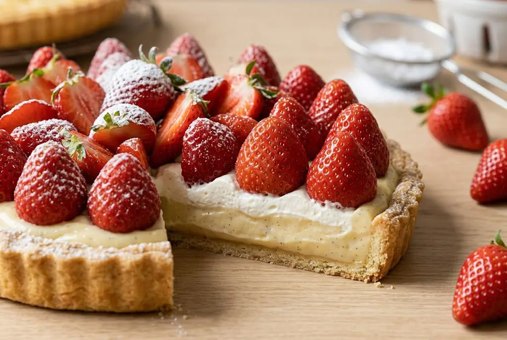 Gâteau aux Fraises à la Crème Pâtissière & Chantilly