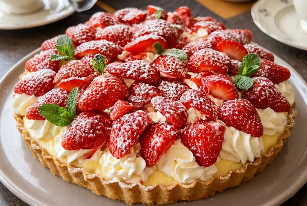 Gâteau aux Fraises à la Crème Pâtissière & Chantilly
