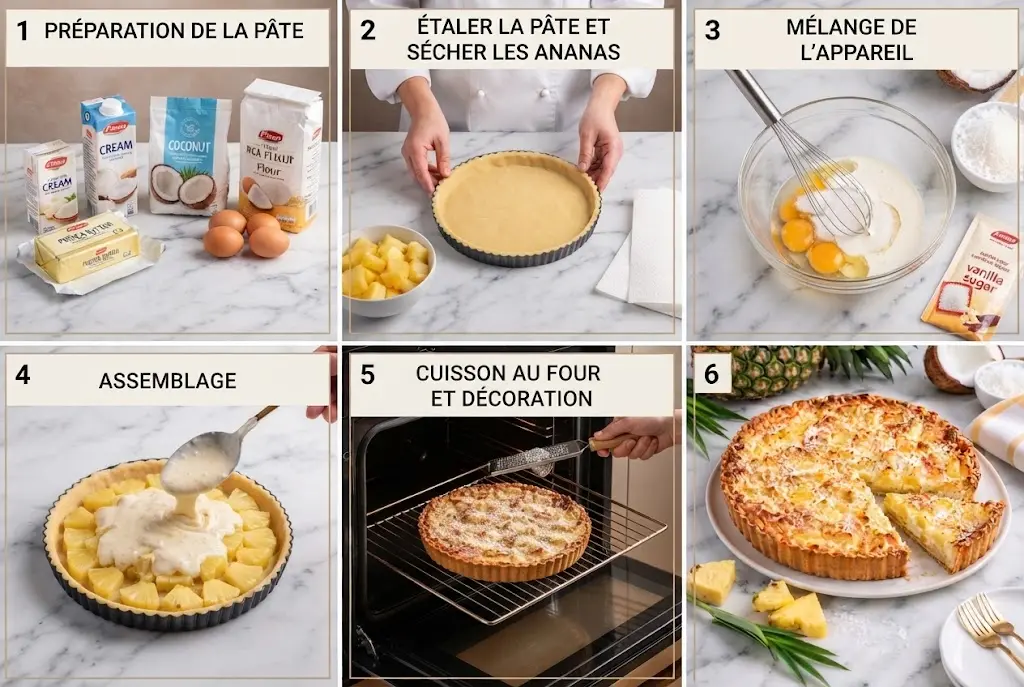 Un pâtissier abaisse la pâte sablée dans un moule à tarte rond.